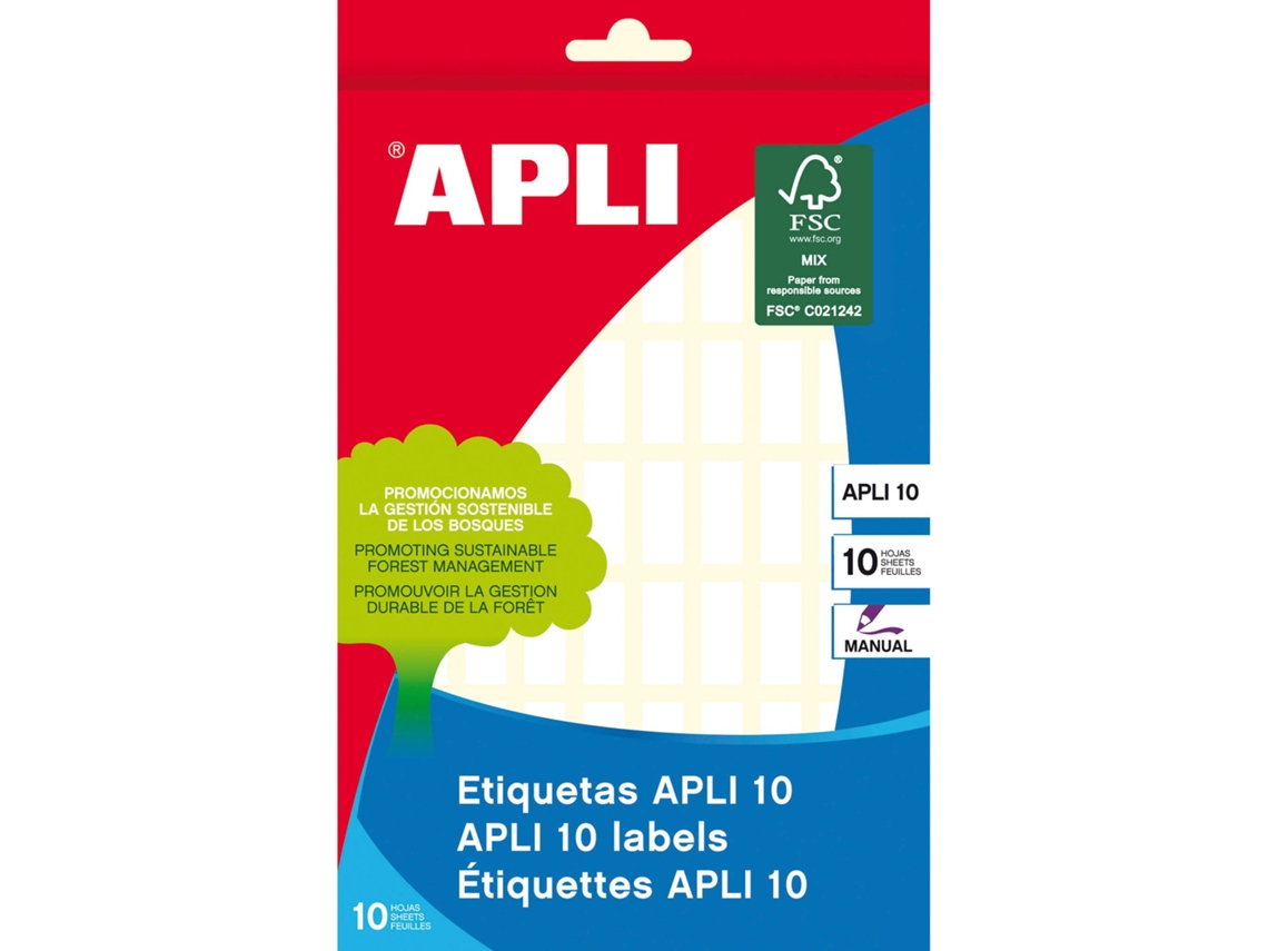 Etiquetas de Escritura APLI (Blanco - 10 8 X 20 mm)