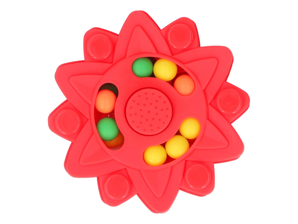 Juguete De Frijoles Rotativos Para Dedos Alivio De Ansiedad Mejora Coordinación Descompresión Puzzle Rojo