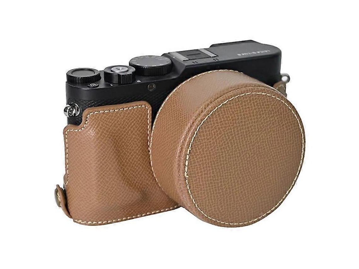 Funda protectora de piel sintética compatible con la cámara Leica D Lux 8 con tapa de lente Facpoet