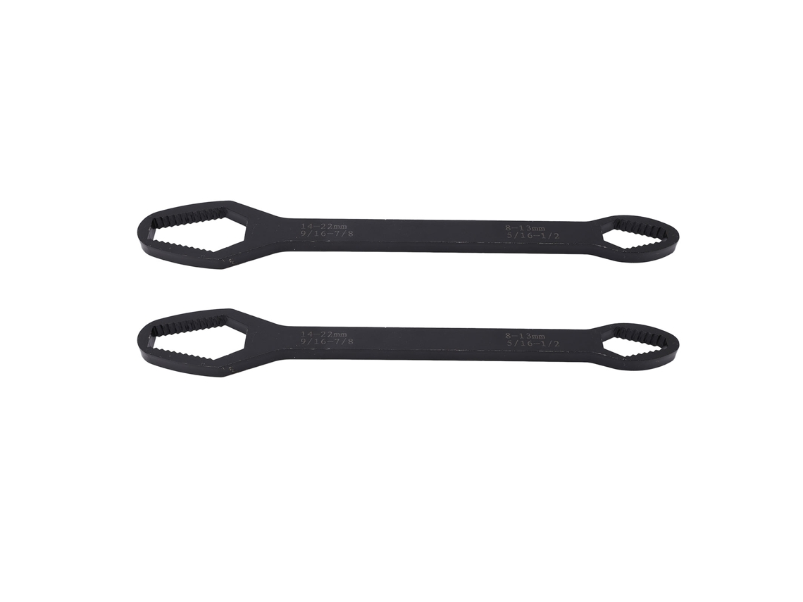 Chave Universal Automática Apertadora Bica Dupla Ajustável 260mm Aço Liga Multifuncional Preta 2 Unidades