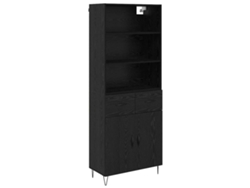 Juego de aparador con cajón, 2 piezas, madera procesada de roble negro, EXCLUSIVO DE LA CASA