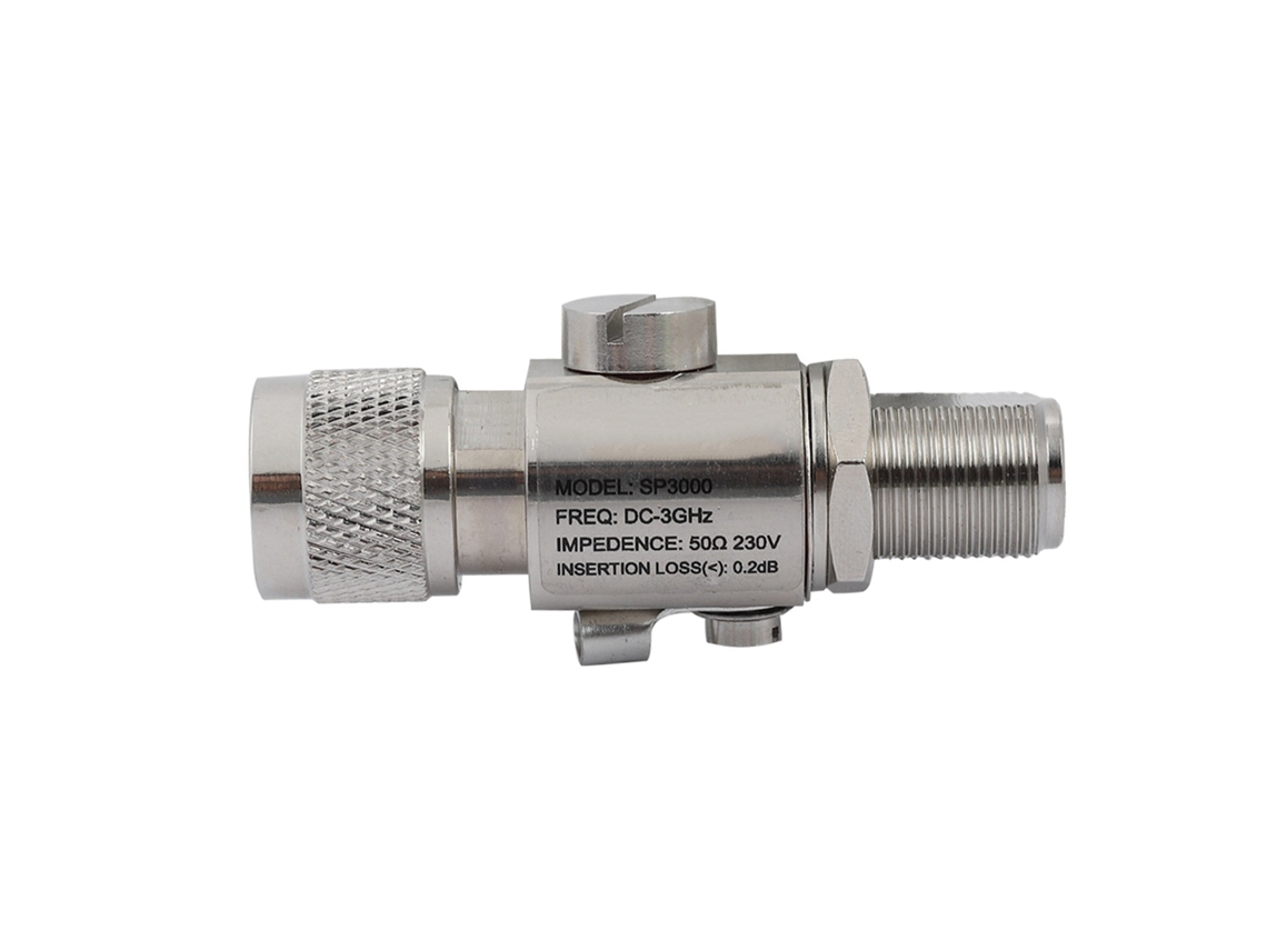 Mali protetor de Surto Contra Raio Coaxial N Macho para N Fêmea Banda Completa Dc 3ghz