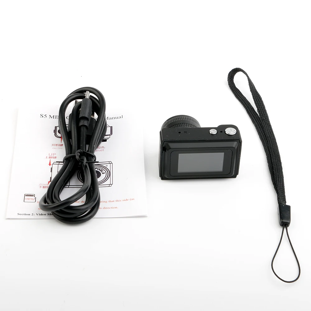 Minicámara Deportiva Portátil (negra, 8 Gb) Con Pantalla De 1080p