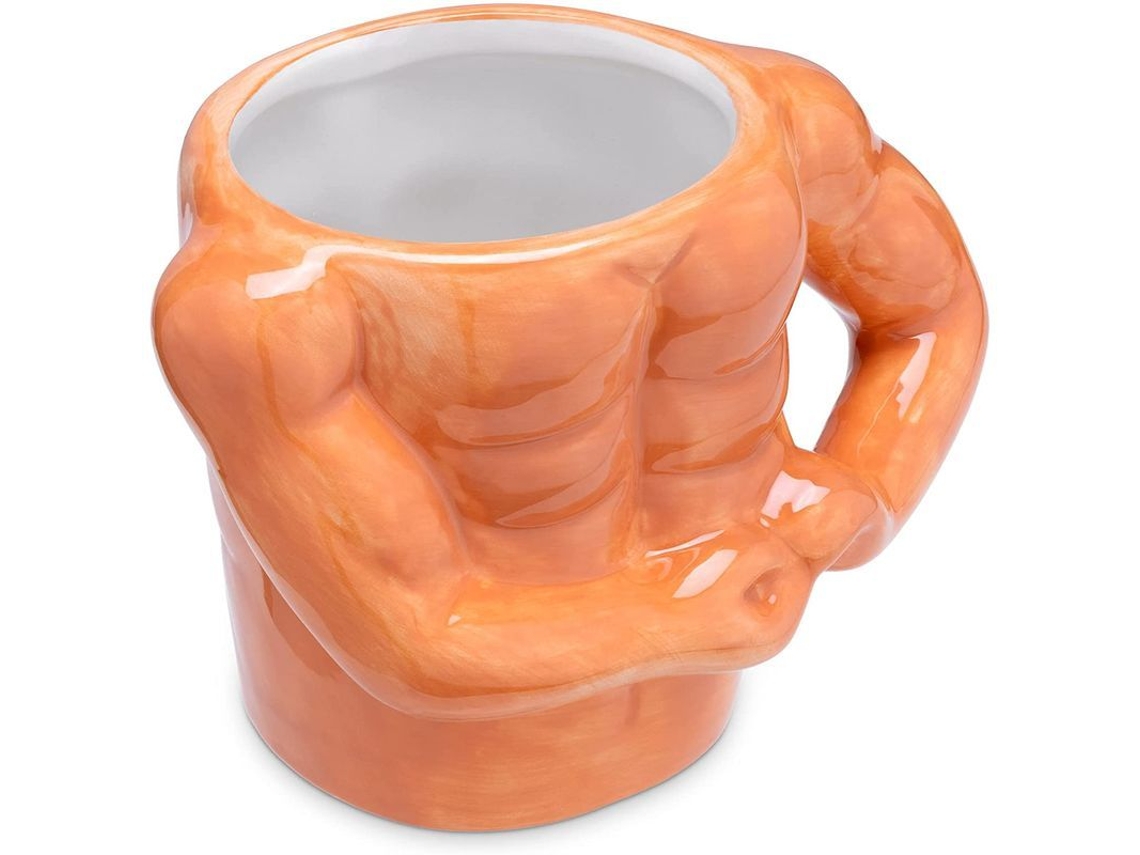 Taza de café de cerámica con diseño de culturista Navaris, ideal para bebidas frías o calientes, café, té o chocolate caliente.