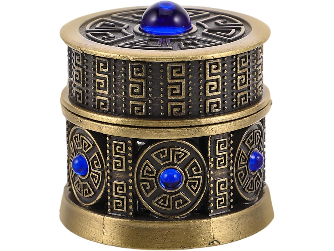 Pot De Crème 10g En Verre Y Métal Azul Antique, Récipient Cosmétique Recargable Anti-fuite Pour