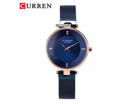 Relojes de Moda para Mujer,Relojes de Cuarzo para Mujer Reloj de Pulsera con Banda de Acero Inoxidable Relojes de Ocio-Concha Rosa Azul LUUCOZK