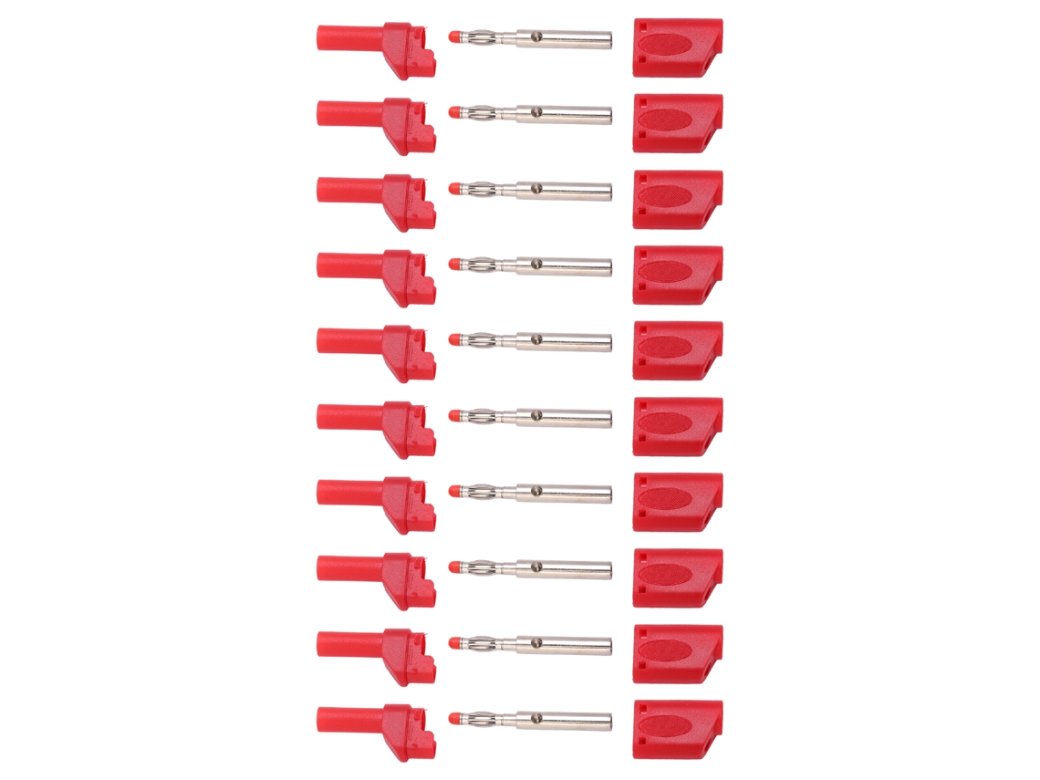 10 Unidades De Conectores Banana Aislados De 4 Mm Con Cubierta De Cobre Puro Chapada En Oro Para Pruebas Electrónicas 22.160
