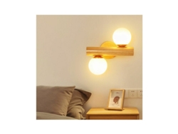 Aplique De Pared Nórdico Madera Maciza Para Sala Estar, Iluminación Para Tv, Dormitorio, Pasillo, Doble Cabezal Sin Fuente Luz E27