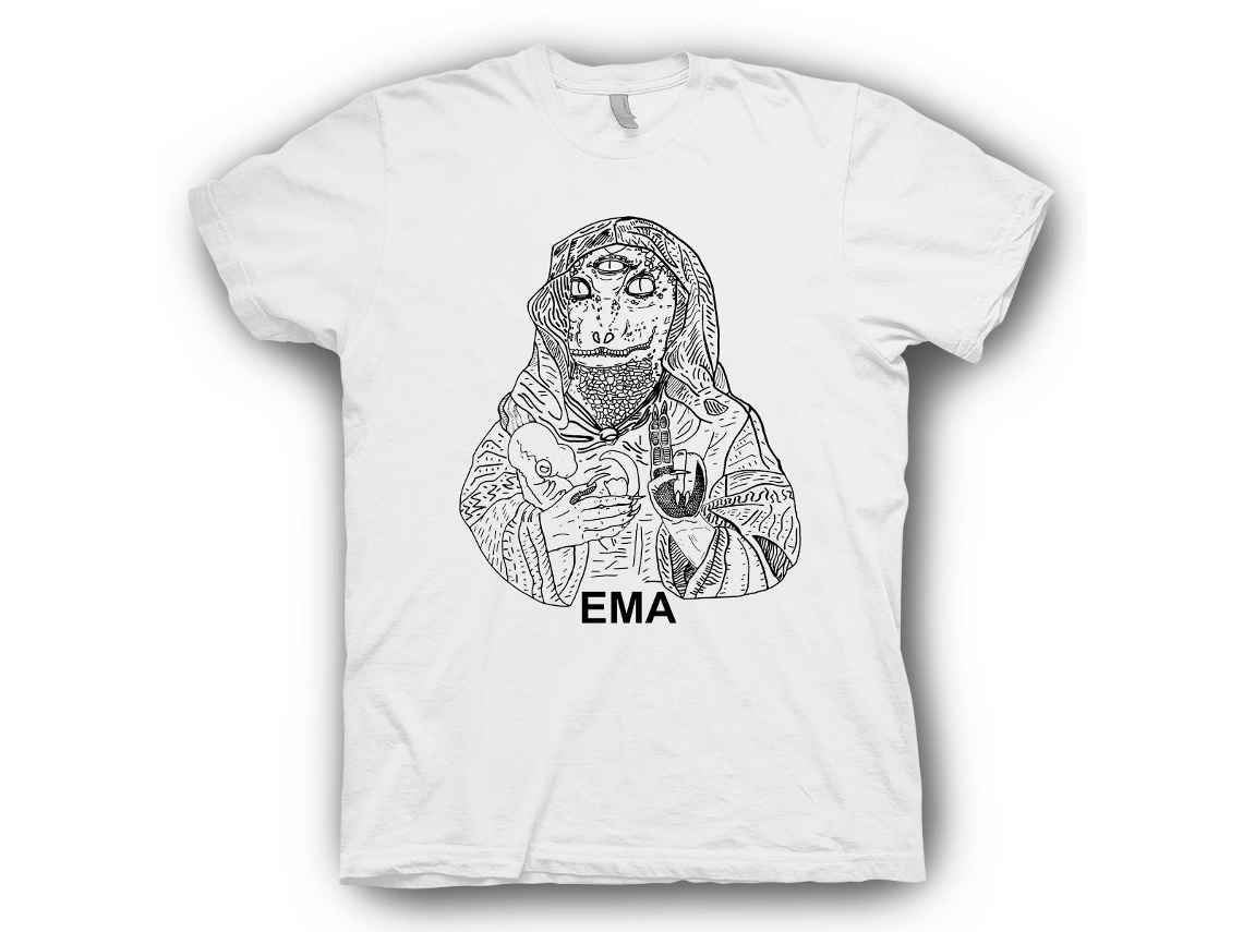 Ema Lizard White T-shirt Rockinstone Unisex Adults Best Sellers Size:xxxl