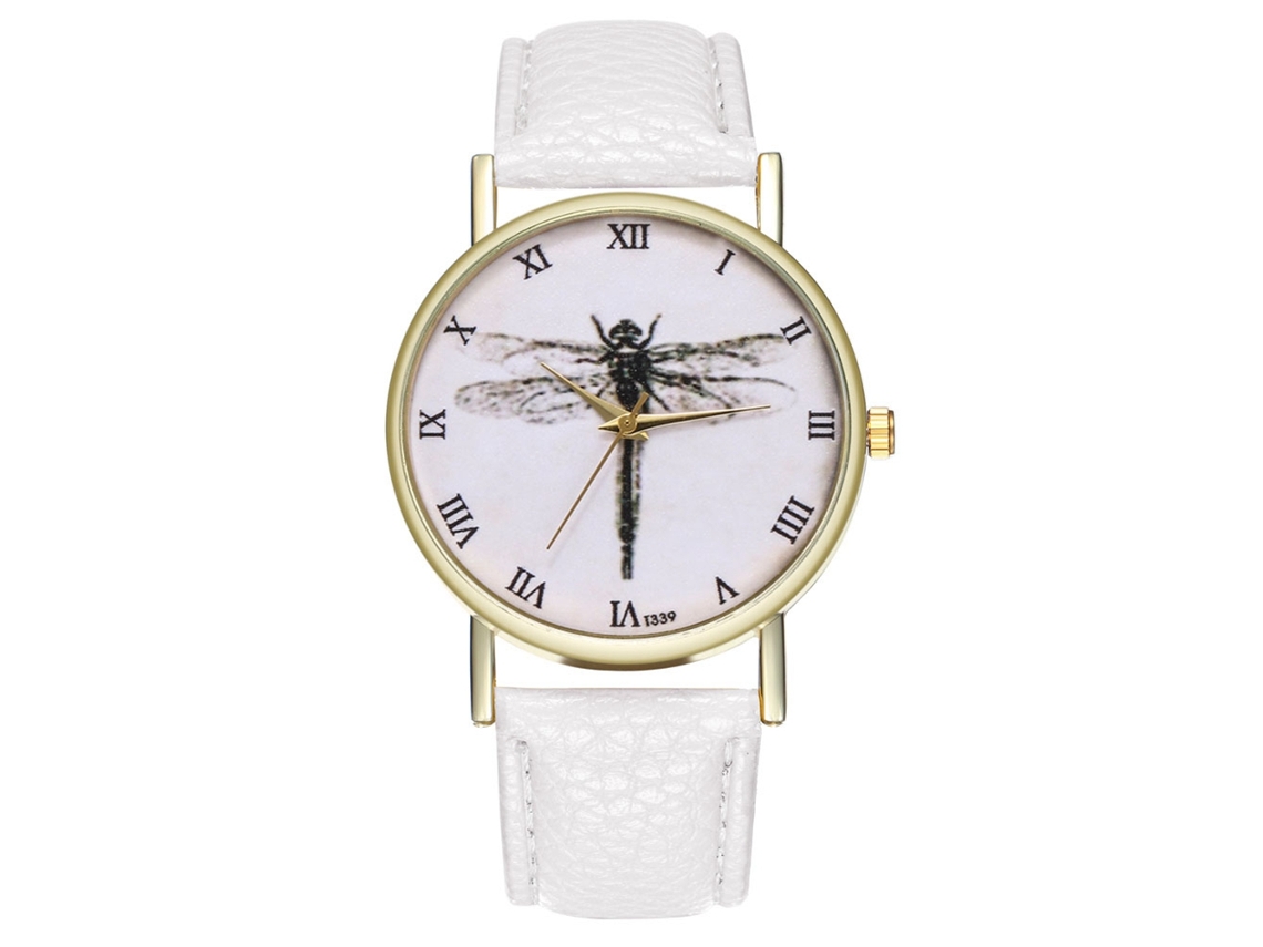 Reloj De Pulsera De Aleación Dial Redondo Analógico De Cuarzo Pareja Blanco