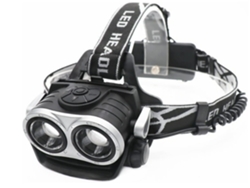 Linterna de faro recargable, reflector y foco de 1000 lúmenes, faros de diadema livianos de 2.4 oz (negro) YIZHOOD