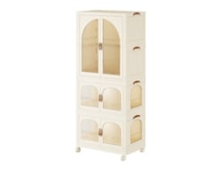 Armario plegable de plástico de libre instalación, armario corto de arco, diseño transparente, armario para ropa infantil, L 68,5 x 42,5 x 156 cm