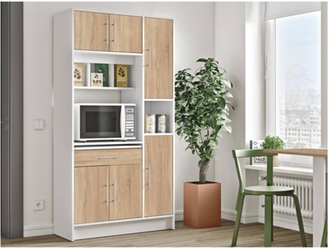 Aparador Cocina VENTE-UNIQUE Mady (Blanco - 91x40x180 cm)