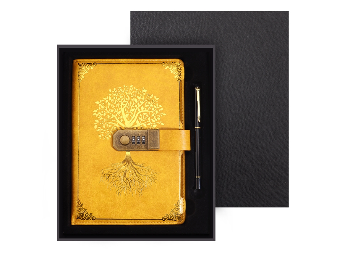 Cuaderno diario A5 Árbol de la Vida con bolígrafo y caja de regalo Eifson