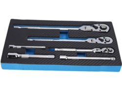 Juego de llaves de carraca giratorias flexibles, 6 piezas con cabezal flexible (1/4", 3/8")