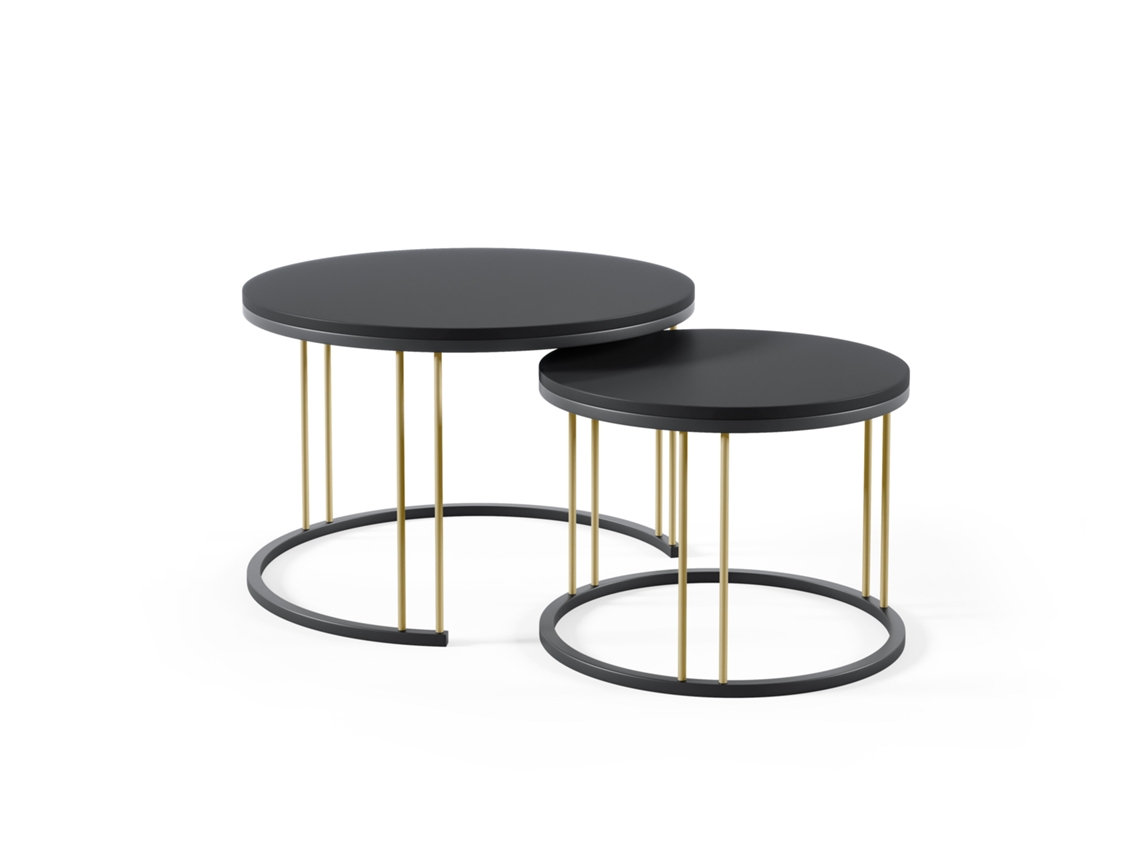 Mesa De Centro FURNLUX Premium Ragnar (Negro, Madera Contrachapada - 75X75X47 Cm)