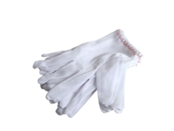 5 Pares De Guantes De Trabajo Elásticos Antipolvo De Dedos Completos. Blancos.