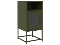 Maison Exclusive - Mesita De Noche De Acero Laminado Verde Oliva 36x39x78 Cm