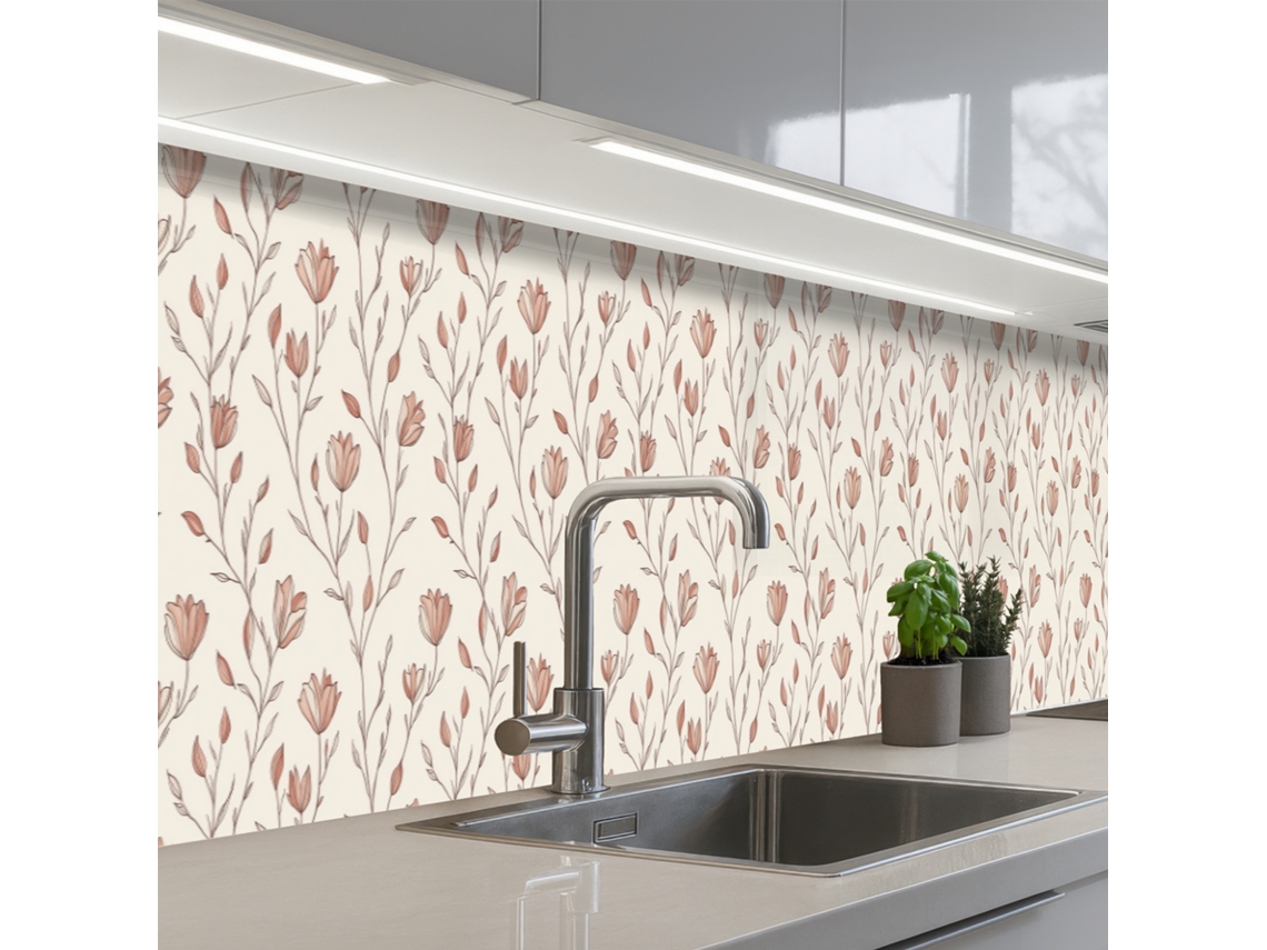 Paneles estándar para salpicaderos de cocina - Clásicos - Rosa 400x60 cm