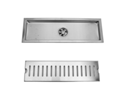 Desagüe de ducha lineal rectangular de 12 pulgadas en acero inoxidable 304