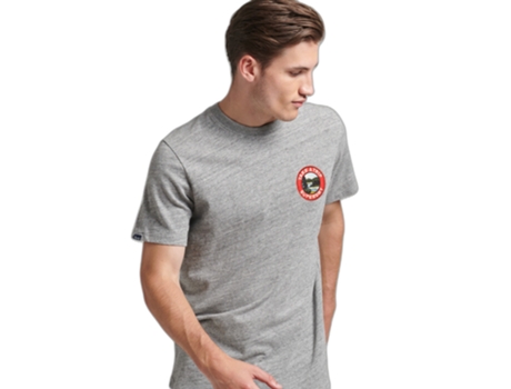 Camiseta para Hombre SUPERDRY (S - Algodón - Gris)