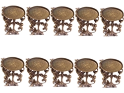 10 Bandejas Anillos Cobre Forma Retro Tamaño Pequeño Estable Guardar Joyas Dormitorio Flor Baño