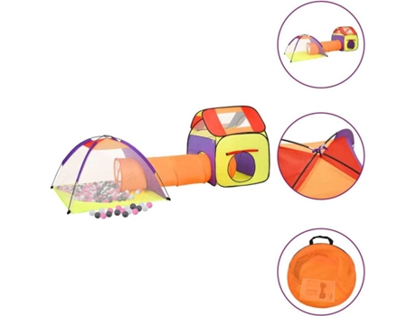 vidaXL Tienda de juego de niños con 250 bolas multicolor 338x123x111cm