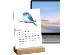 Calendario 2026 - Planificador Mensual Vertical De Escritorio 2026 Con Soporte De Madera Para El Hogar