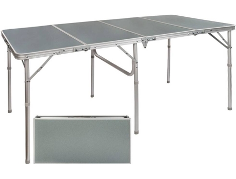 Mesa Plegable AKTIVE Camping (Gris - Aluminio - 160x80x70.5 cm)