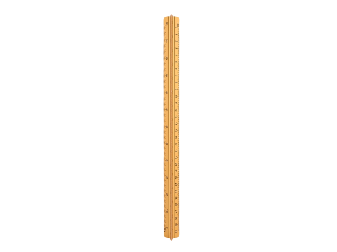 Regla Escalera Arquitectónica Triangular De Aluminio 30cm Para Ingeniería Y Dibujo Oro