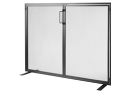 Mampara de chimenea Succebuy de 990 x 780 mm con 1 panel, de hierro, color negro