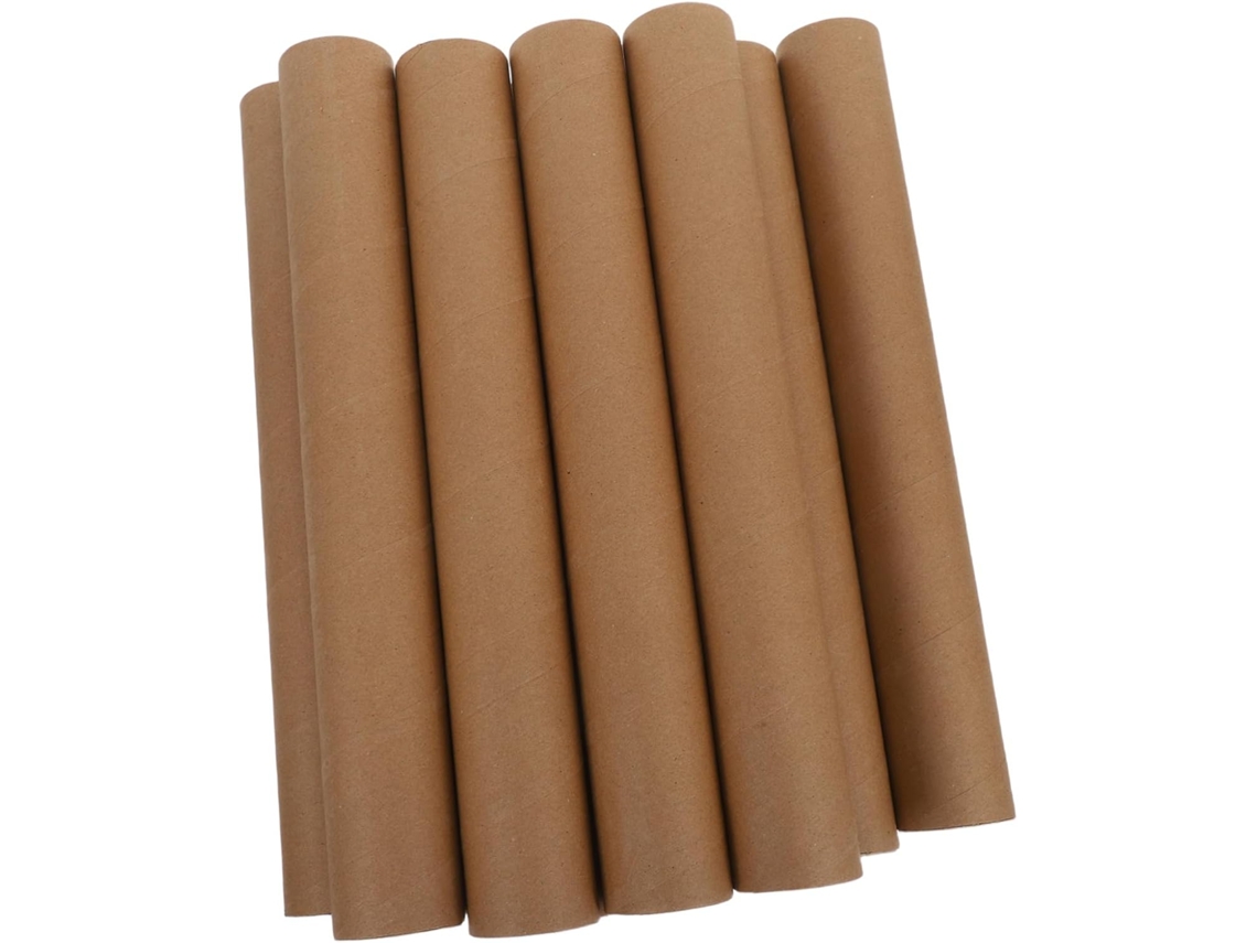 Juego De 10 Tubos De Envío Cilíndricos De Papel Kraft Reforzado Con Tapas.