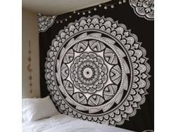 Tapiz Bohemio Con Estampado Floral De Mandrágora, 59 X 59 Pulgadas, Estilo Tribal Moderno (1 Pieza)