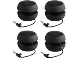 Mini Altavoces Portátiles De Viaje Con Cable De Audio De 3,5 Mm - Retráctil Con Batería Integrada