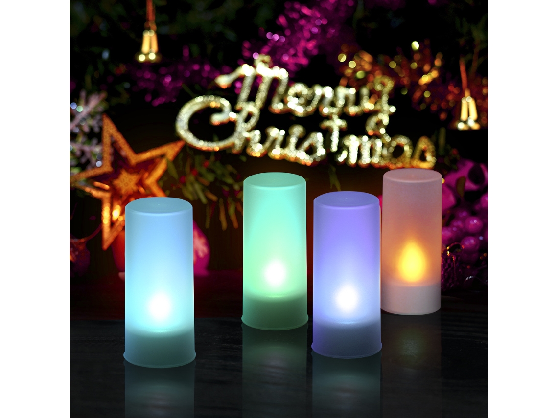 Velas LED (sin llama) - 12 unidades con 6 colores cambiantes