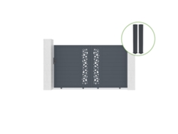 Puerta corredera 3m SUNNY H.180cm aluminio gris 2 postes 20x20cm H.190cm CASANOOV