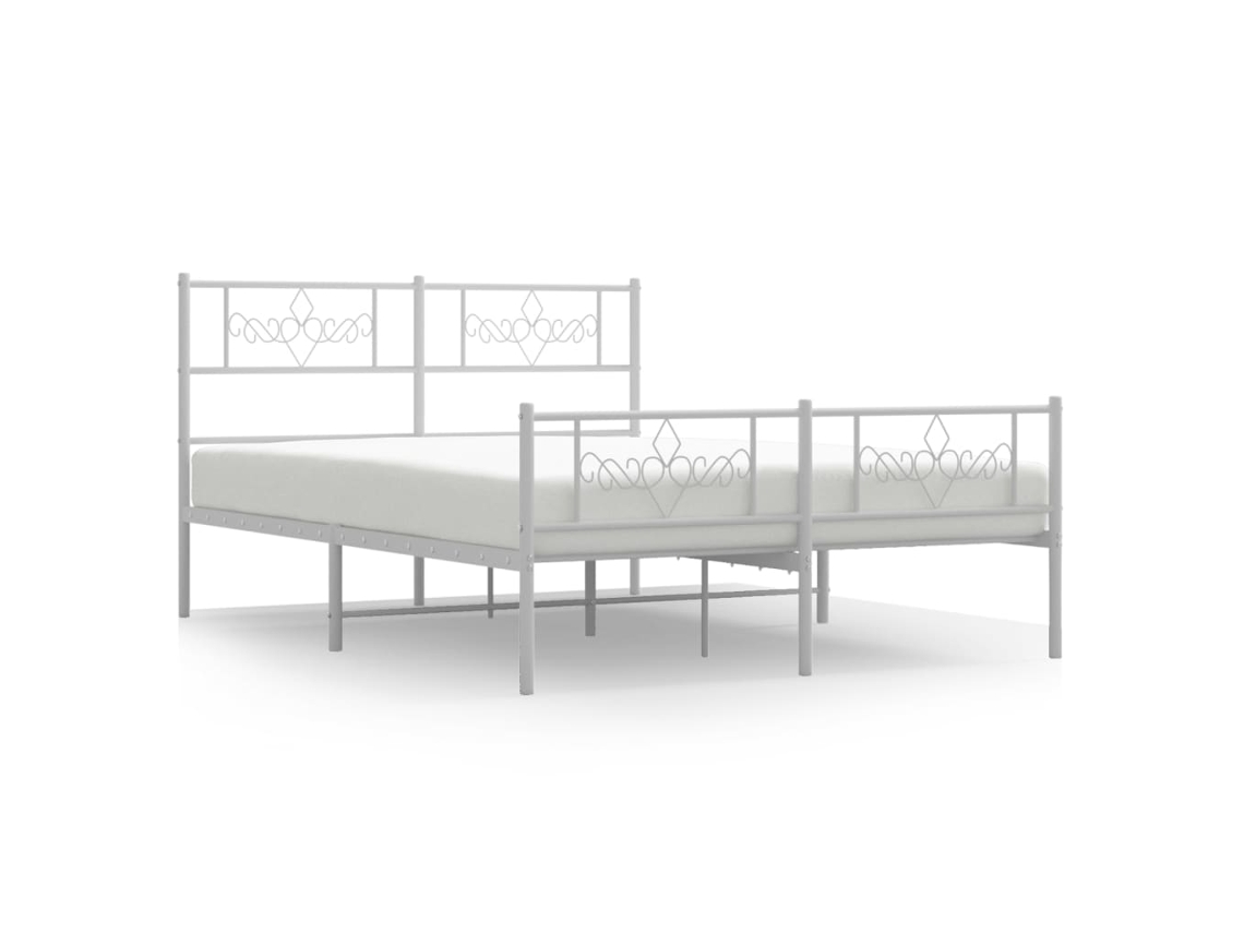 Maison Exclusive - Estructura Cama Sin Colchón Con Estribo Metal Blanco 120x190 Cm