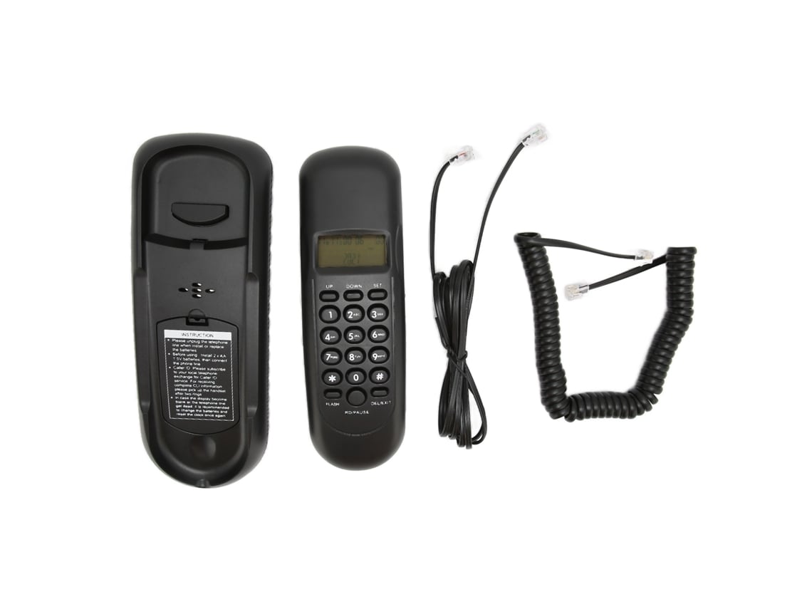 Teléfono fijo de pared VTC-50 con identificador de llamadas para el hogar y la oficina - Teléfono digital portátil