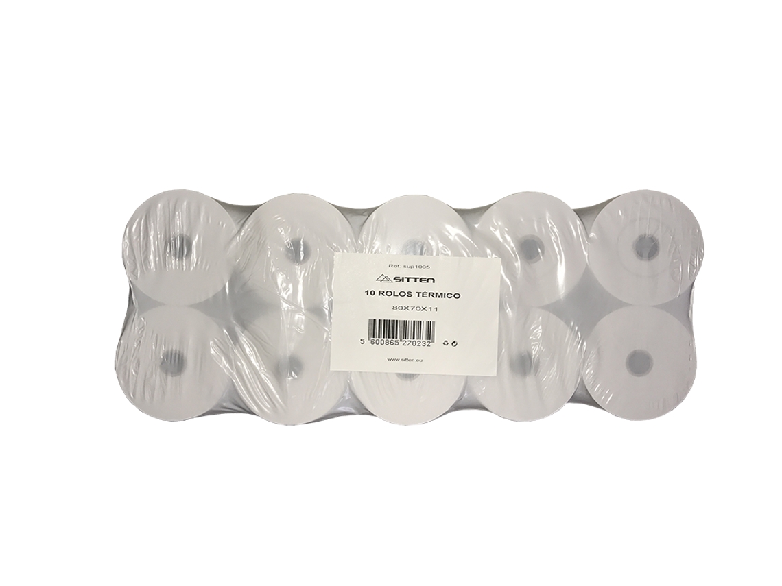 Papel Térmico SITTEN (80X40X11 - PK10 Rollos)