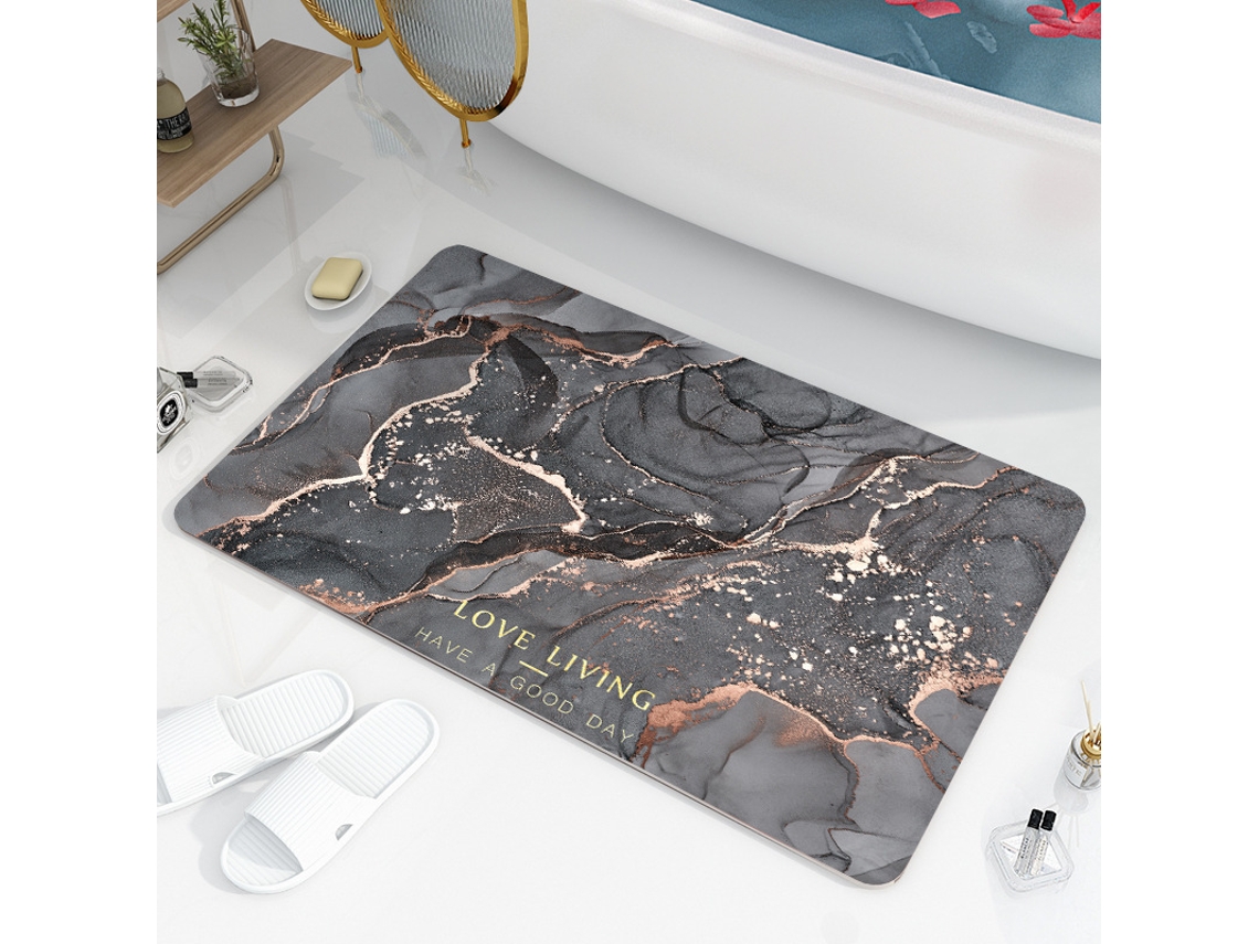 Alfombra de Baño LUUCOZK Antideslizantes Decoración Baño Secado Rápido Poliéster Multicolor (60x90cm)