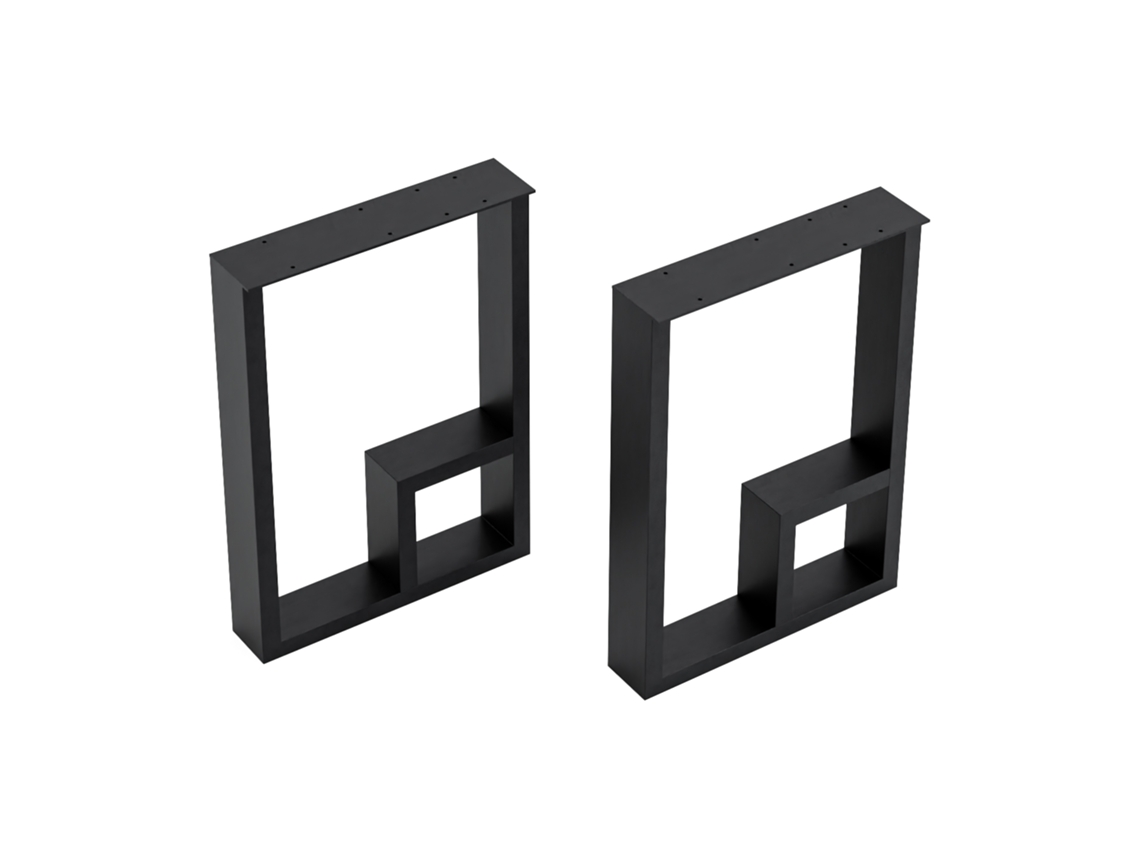 Set de 2 patas de mesa auxiliar Kauhava acero 42x30cm - Negro [EN.CASA]