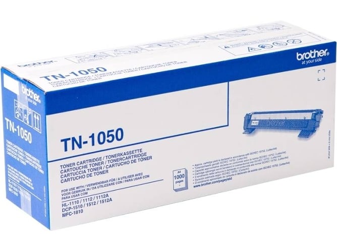 Cartucho de tóner Original BROTHER TN1050 Negro 1.000 páginas