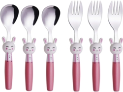 Cubiertos Infantiles 6 Piezas, Acero Inoxidable, 3 Tenedores y 3 Cucharas Sopa, Utensilios Seguros para Niños NEVEANCE