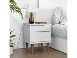 Mesa de Cabeceira LOVELY HOME Mesinha Molde 40X35X48 Cm Pinho Maciço Branco