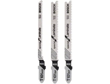 Conjunto de Láminas de Sierra de Calar BOSCH Vertical para Laminado - Vástago T - 3 Un T 101 Bif (2X); T 101 Aof