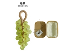 Caja de regalo con jabón de té verde Grape Gem y bolsita