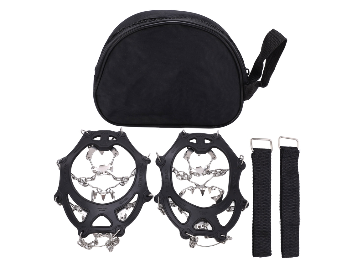 Crampones Para Calzado Con 19 Puentes De Acero, Agarre En Hielo Y Nieve, Para Senderismo, Escalada Y Montañismo, Con Bolsa De Almacenamiento Xl.