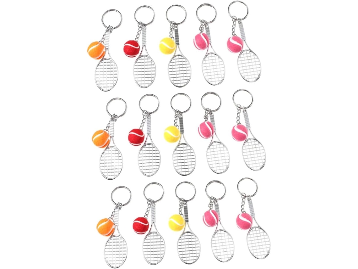 Chaveiro Bola De Tênis, Acessório Decorativo, Pingente De Raquete, Mini Chave De Metal