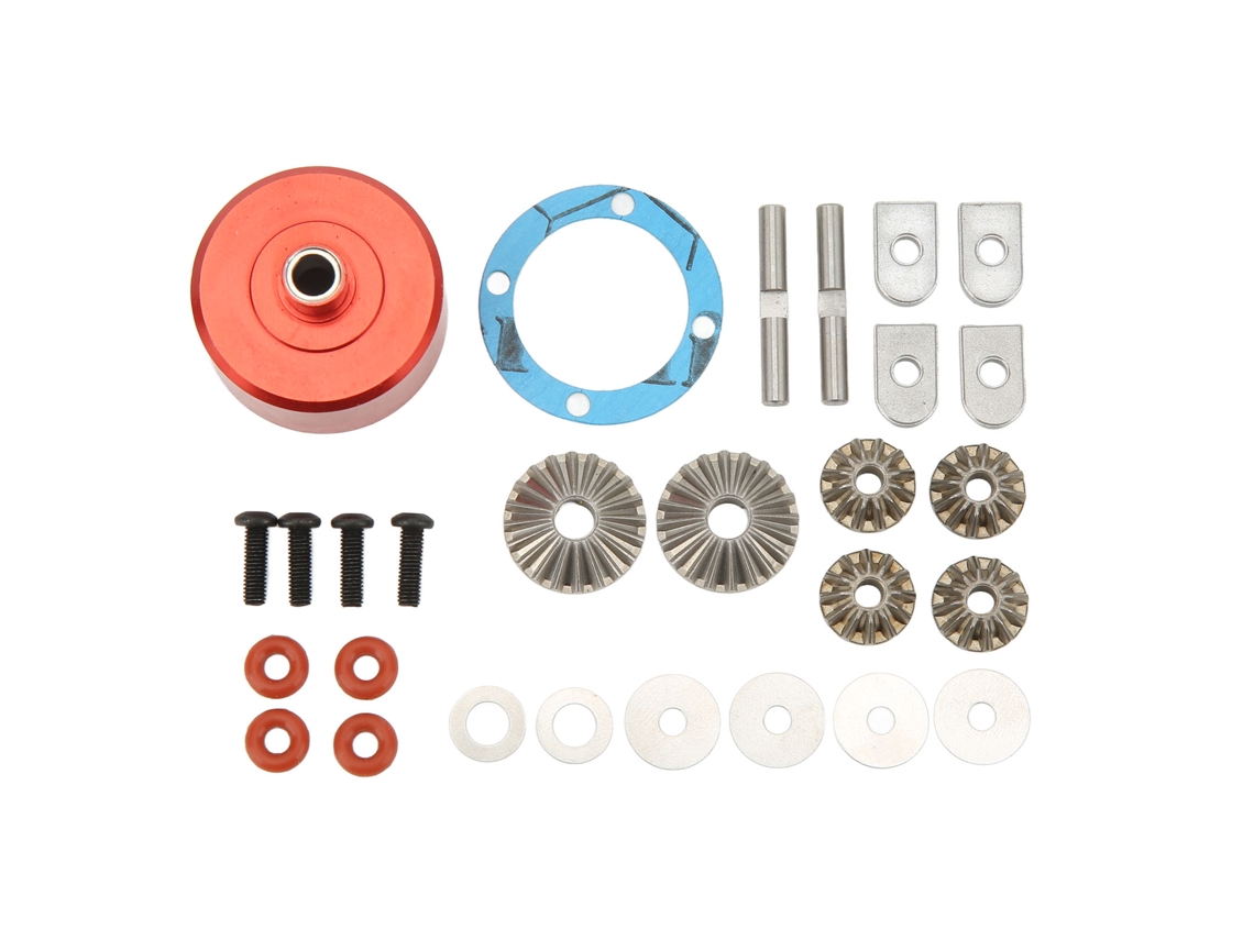 Conjunto De Diferencial Espiral Delantero Y Trasero, Aleación De Aluminio, Para Piezas De Vehículos Remotos, Serie Arrma 1/7 1/8, Rojo