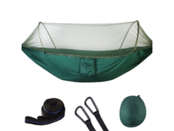Hamaca Portátil Individual Con Mosquitera, Adecuada Para Mochileros Y Campamentos Al Aire Libre (250x120 Cm) Verde Oscuro Siurn